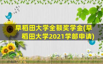 早稻田大学全额奖学金(早稻田大学2021学部申请)