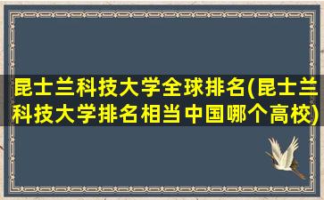 昆士兰科技大学全球排名(昆士兰科技大学排名相当中国哪个高校)