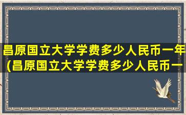 昌原国立大学学费多少人民币一年(昌原国立大学学费多少人民币一个月)