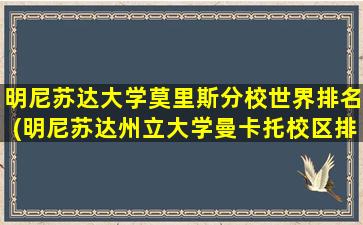 明尼苏达大学莫里斯分校世界排名(明尼苏达州立大学曼卡托校区排名)