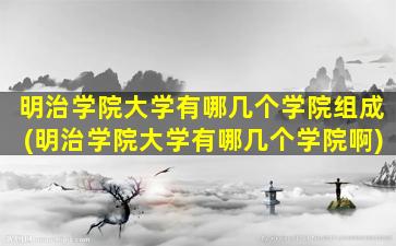 明治学院大学有哪几个学院组成(明治学院大学有哪几个学院啊)