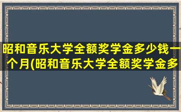 昭和音乐大学全额奖学金多少钱一个月(昭和音乐大学全额奖学金多少钱啊)