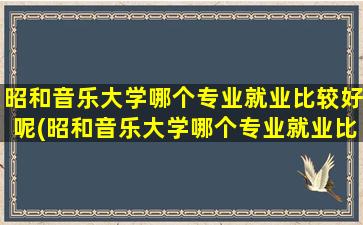 昭和音乐大学哪个专业就业比较好呢(昭和音乐大学哪个专业就业比较好点)