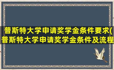 普斯特大学申请奖学金条件要求(普斯特大学申请奖学金条件及流程)