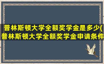 普林斯顿大学全额奖学金是多少(普林斯顿大学全额奖学金申请条件)