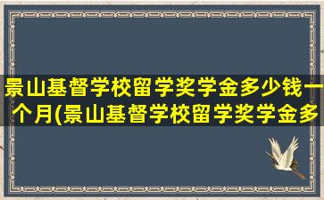 景山基督学校留学奖学金多少钱一个月(景山基督学校留学奖学金多少钱啊)