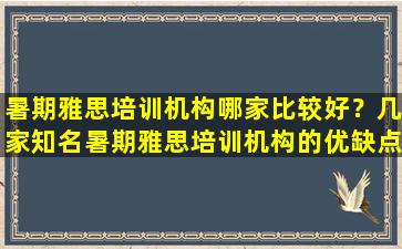 暑期雅思培训机构哪家比较好？几家知名暑期雅思培训机构的优缺点对比