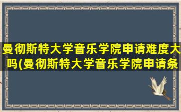 曼彻斯特大学音乐学院申请难度大吗(曼彻斯特大学音乐学院申请条件)