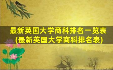 最新英国大学商科排名一览表(最新英国大学商科排名表)