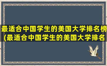 最适合中国学生的美国大学排名榜(最适合中国学生的美国大学排名前十)