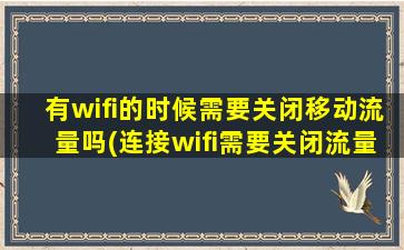 有wifi的时候需要关闭移动流量吗(连接wifi需要关闭流量吗)