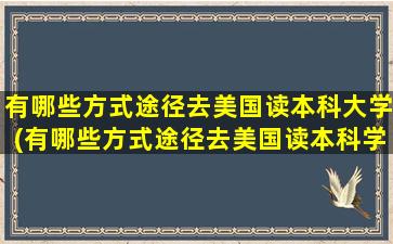 有哪些方式途径去美国读本科大学(有哪些方式途径去美国读本科学校)