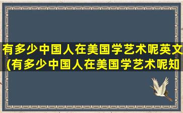 有多少中国人在美国学艺术呢英文(有多少中国人在美国学艺术呢知乎)