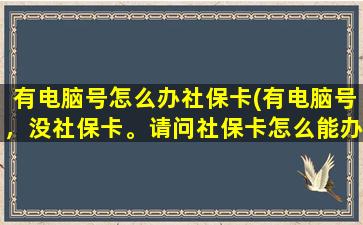 有电脑号怎么办社保卡(有电脑号，没社保卡。请问社保卡怎么能办下来)