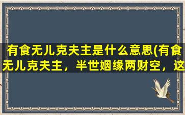 有食无儿克夫主是什么意思(有食无儿克夫主，半世姻缘两财空，这两句的意思)