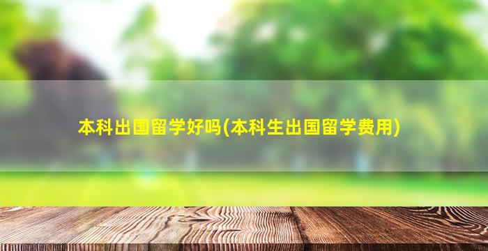 本科出国留学好吗(本科生出国留学费用)