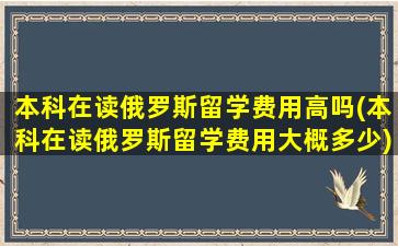 本科在读俄罗斯留学费用高吗(本科在读俄罗斯留学费用大概多少)