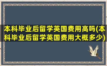 本科毕业后留学英国费用高吗(本科毕业后留学英国费用大概多少)