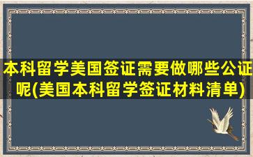 本科留学美国签证需要做哪些公证呢(美国本科留学签证材料清单)