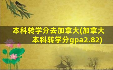 本科转学分去加拿大(加拿大本科转学分gpa2.82)