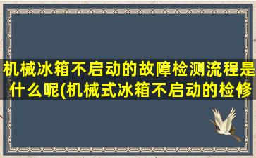 机械冰箱不启动的故障检测流程是什么呢(机械式冰箱不启动的检修方法)