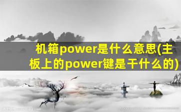 机箱power是什么意思(主板上的power键是干什么的)