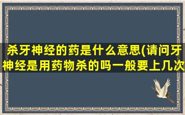 杀牙神经的药是什么意思(请问牙神经是用药物杀的吗一般要上几次药才能杀死．)