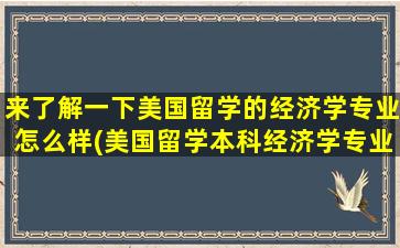 来了解一下美国留学的经济学专业怎么样(美国留学本科经济学专业)