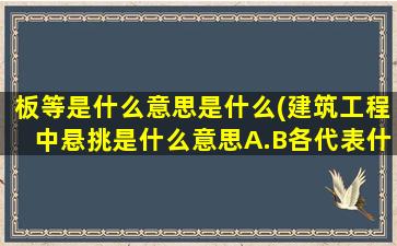 板等是什么意思是什么(建筑工程中悬挑是什么意思A.B各代表什么意思，悬挑是指的梁吗喘粗气呼唤答案)