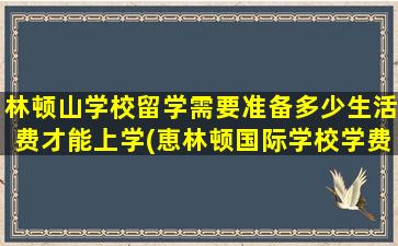 林顿山学校留学需要准备多少生活费才能上学(恵林顿国际学校学费)