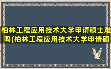 柏林工程应用技术大学申请硕士难吗(柏林工程应用技术大学申请硕士难吗多少分)