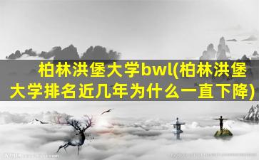 柏林洪堡大学bwl(柏林洪堡大学排名近几年为什么一直下降)