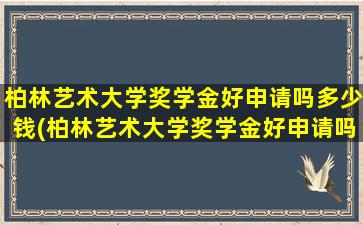 柏林艺术大学奖学金好申请吗多少钱(柏林艺术大学奖学金好申请吗现在)