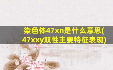 染色体47xn是什么意思(47xxy双性主要特征表现)