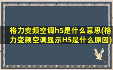 格力变频空调h5是什么意思(格力变频空调显示H5是什么原因)