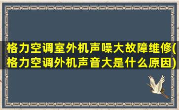 格力空调室外机声噪大故障维修(格力空调外机声音大是什么原因)