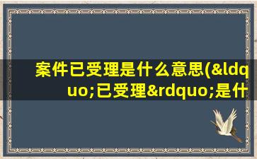 案件已受理是什么意思(“已受理”是什么意思)