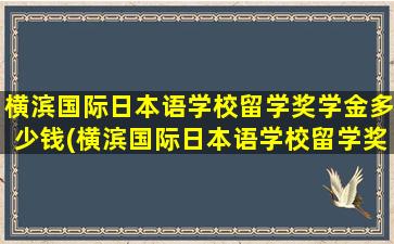 横滨国际日本语学校留学奖学金多少钱(横滨国际日本语学校留学奖学金多少钱一个月)