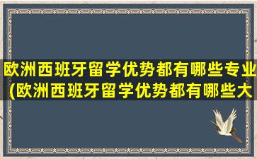 欧洲西班牙留学优势都有哪些专业(欧洲西班牙留学优势都有哪些大学)