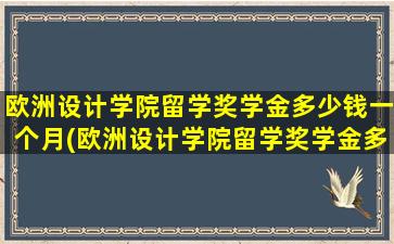 欧洲设计学院留学奖学金多少钱一个月(欧洲设计学院留学奖学金多少钱啊)