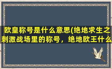 欧皇称号是什么意思(绝地求生之刺激战场里的称号，绝地欧王什么意思)