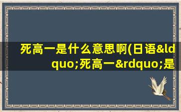 死高一是什么意思啊(日语“死高一”是什么意思)