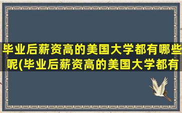 毕业后薪资高的美国大学都有哪些呢(毕业后薪资高的美国大学都有哪些大学)