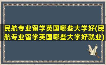 民航专业留学英国哪些大学好(民航专业留学英国哪些大学好就业)