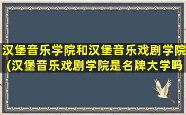 汉堡音乐学院和汉堡音乐戏剧学院(汉堡音乐戏剧学院是名牌大学吗-)