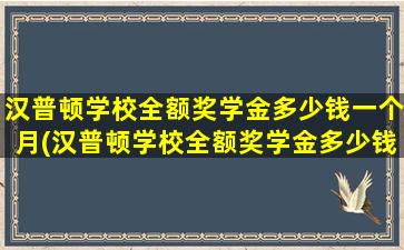 汉普顿学校全额奖学金多少钱一个月(汉普顿学校全额奖学金多少钱啊)