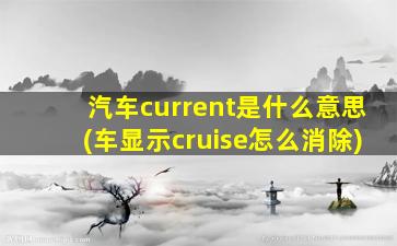 汽车current是什么意思(车显示cruise怎么消除)