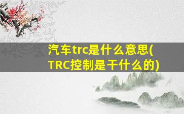 汽车trc是什么意思(TRC控制是干什么的)