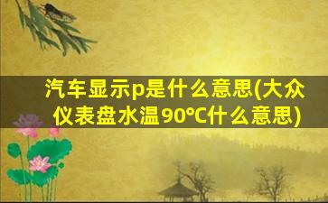 汽车显示p是什么意思(大众仪表盘水温90℃什么意思)