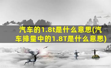 汽车的1.8t是什么意思(汽车排量中的1.8T是什么意思)